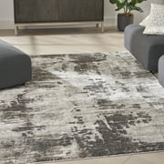 Kathy Ireland American Manor Abstract Ivory/Mocha 53 x 73 Area Rug, 5x7