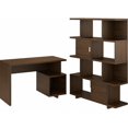 thumbnail image 1 of Kathy Ireland Home by Bush Furniture Madison Avenue 48W Writing Desk with Etagere Bookcase-Color:Modern Walnut, 1 of 7