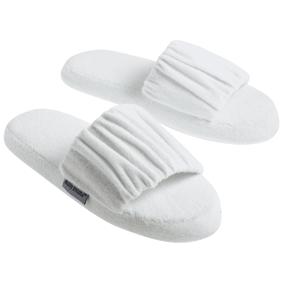 Kathy Ireland Jasmine Slide Slippers (White, Large)
