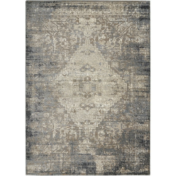 Nourison Moroccan Celebration KI3M2 Beige/Taupe/Slate Indoor Area Rug - 5'3 x 7'3