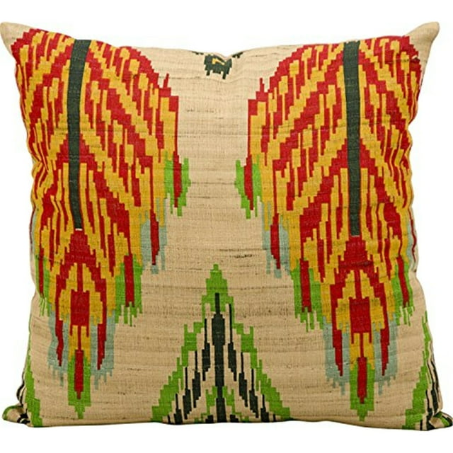 Kathy Ireland Pillow Multicolor Leaves Ikat Pillow
