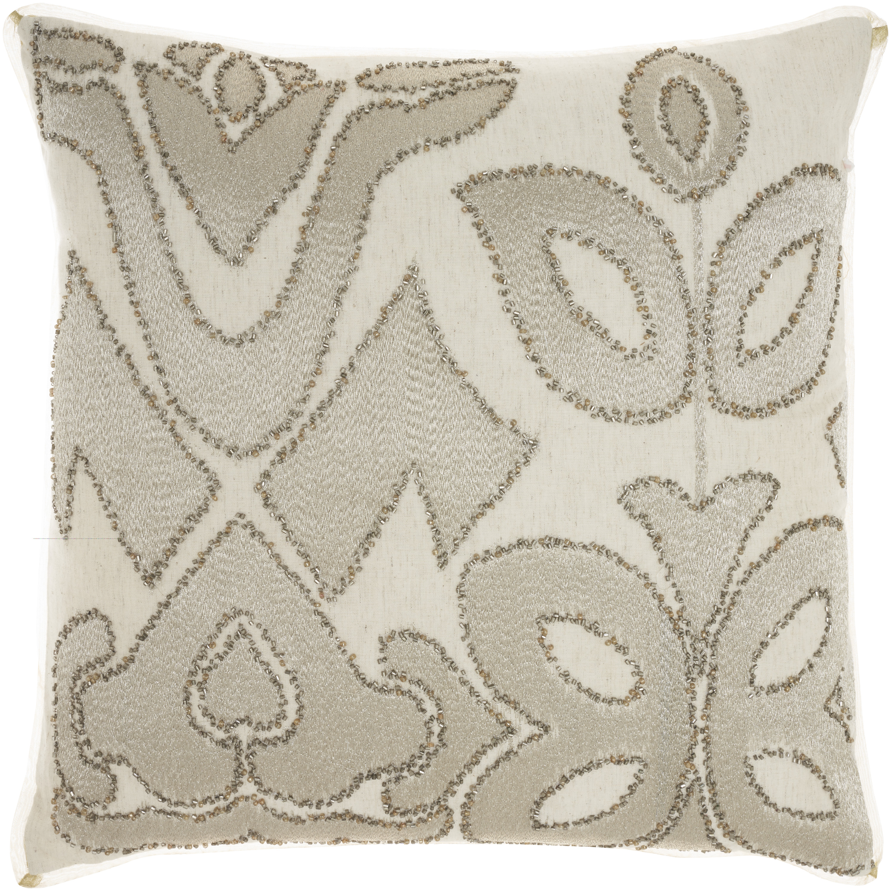 Kathy Ireland Pillow Organic Collage Gold 20" x 20" Throw Pillow