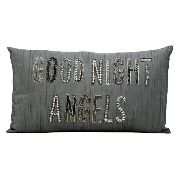 Kathy Ireland Pillow Silver Grey Goodnight Angels Pillow