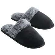 Kathy Ireland Violet Scuff Slippers Black, Large