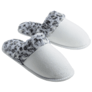 Kathy Ireland Violet Scuff Slippers Ivory/ Leopard, Medium