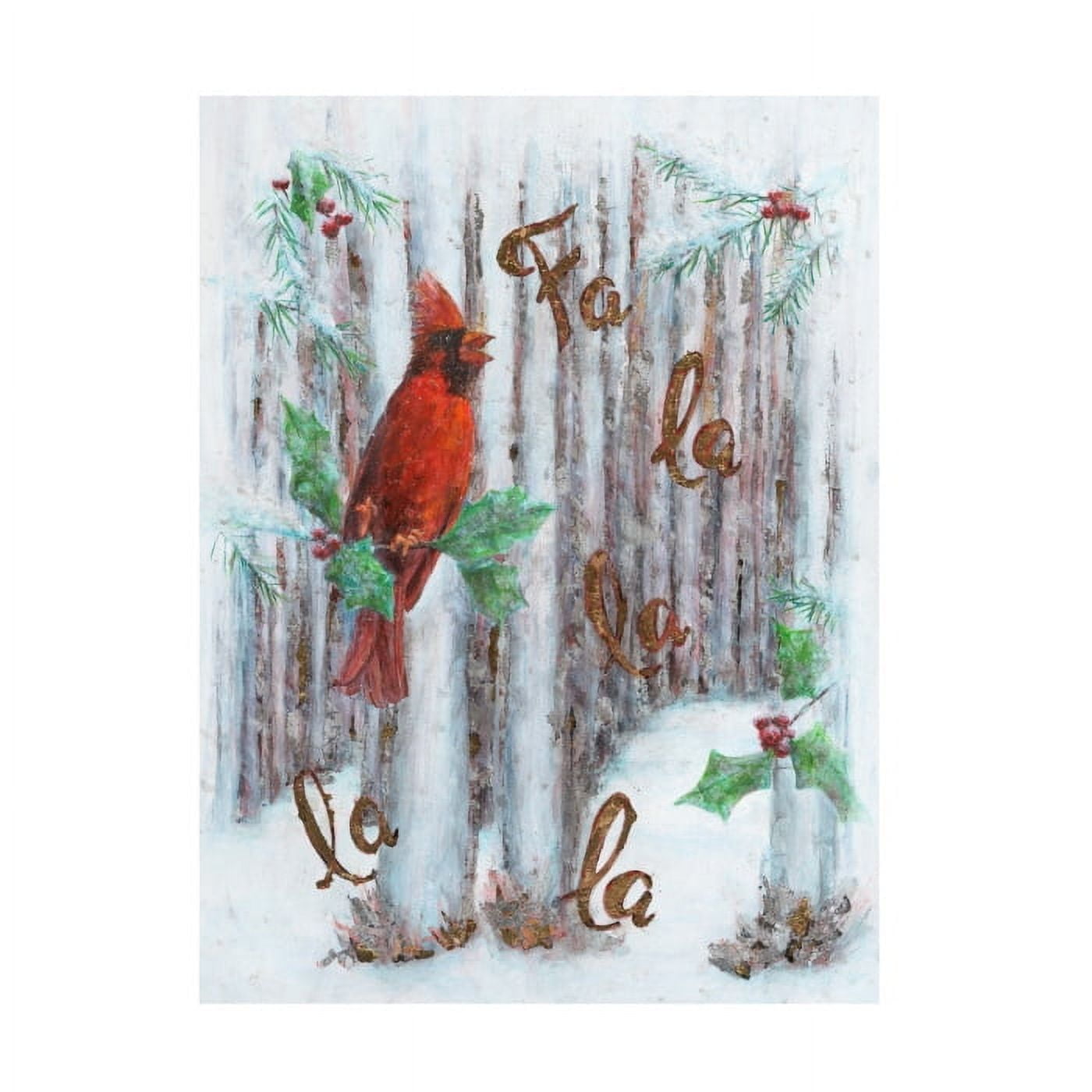Cardinal Fa La La La La Seasonal Canvas Art