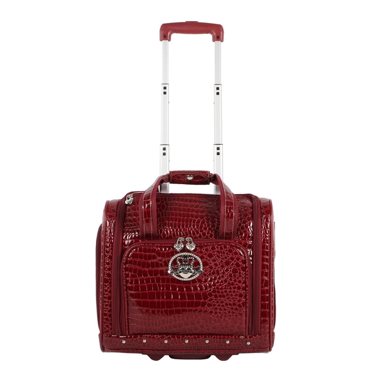 Kathy Van Zeeland Croco PVC Designer Underseat Luggage - 15 Inch