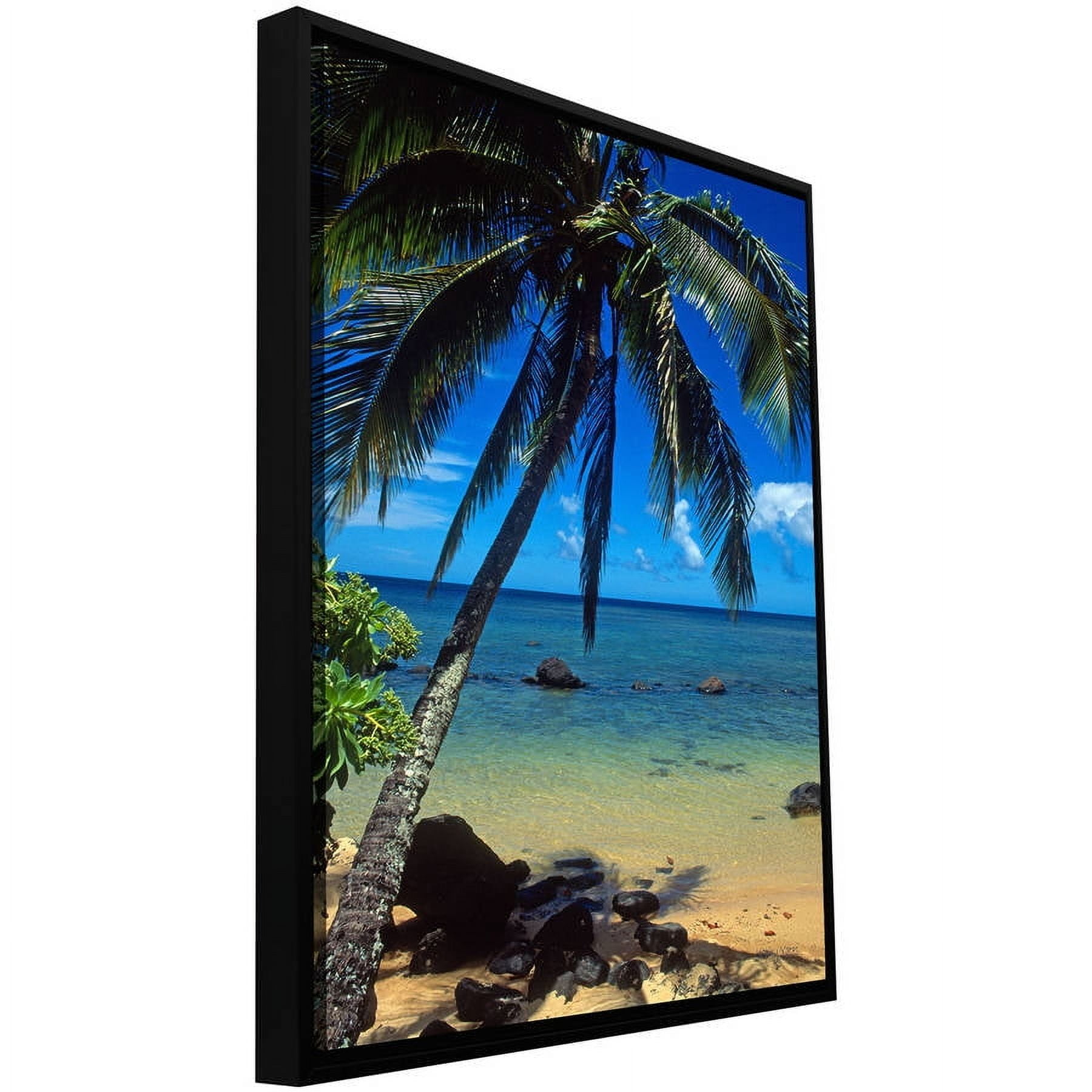 Kathy Yates "Beautiful Amini Beach" Floater-Framed Gallery-Wrapped Canvas
