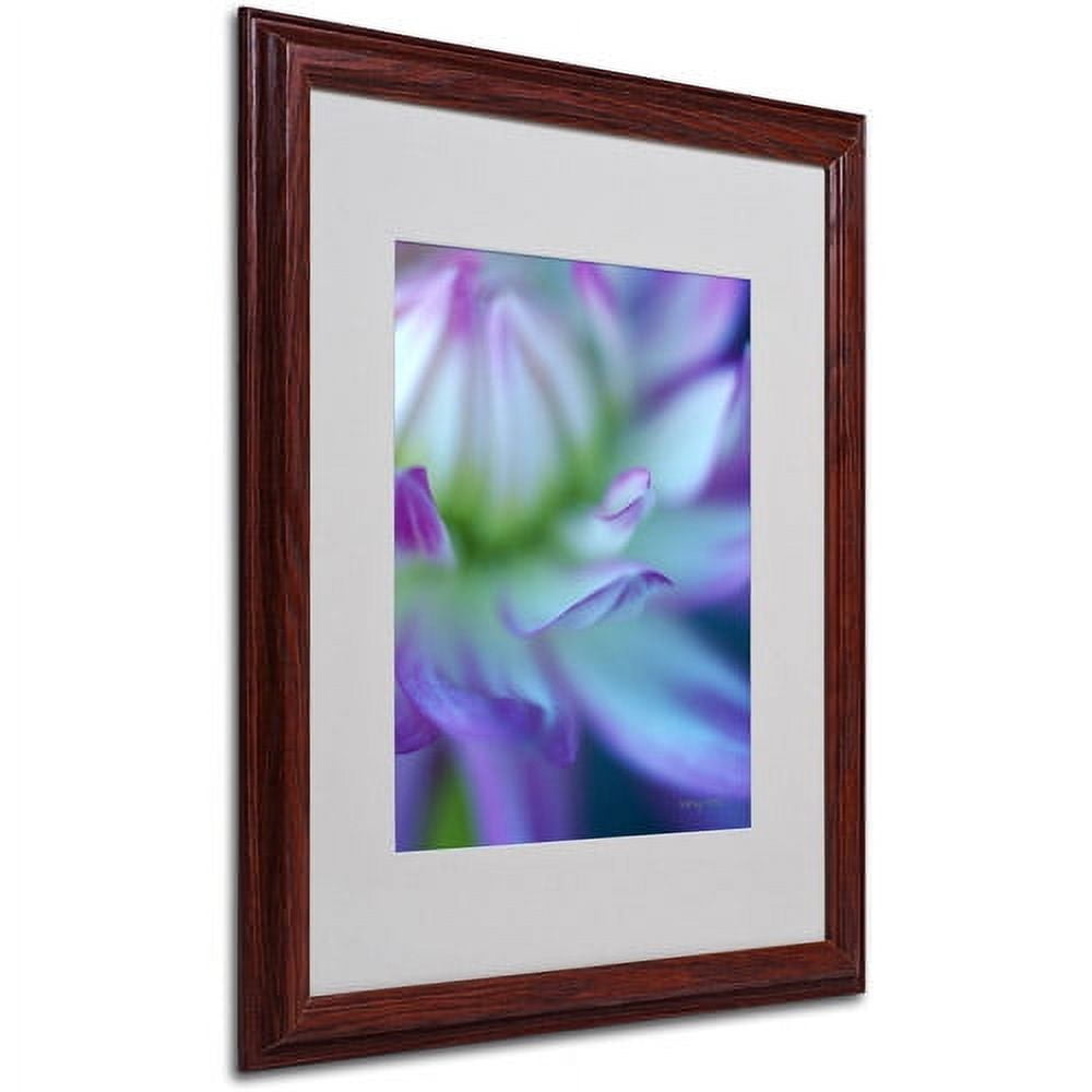 Purple Floral Close-Up Framed Canvas Art with Wooden Frame