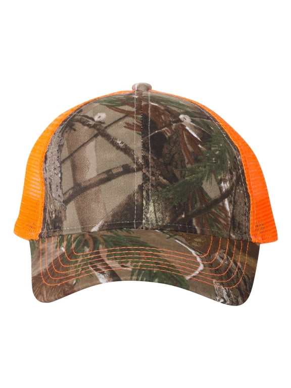 - Camo Mesh-Back Cap - LC5M - Realtree AP/ Neon Orange - Size: Adjustable