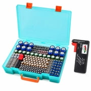 Katia Battery Organizer Storage Holder Large Capability Holds 225 Batteries with Tester Checker, Green-Box Only