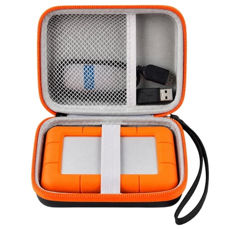 Katia Hard Drive Protective Storage Case for LaCie Rugged Mini External Hard Drive, USB Cable SD Cards-Box Only