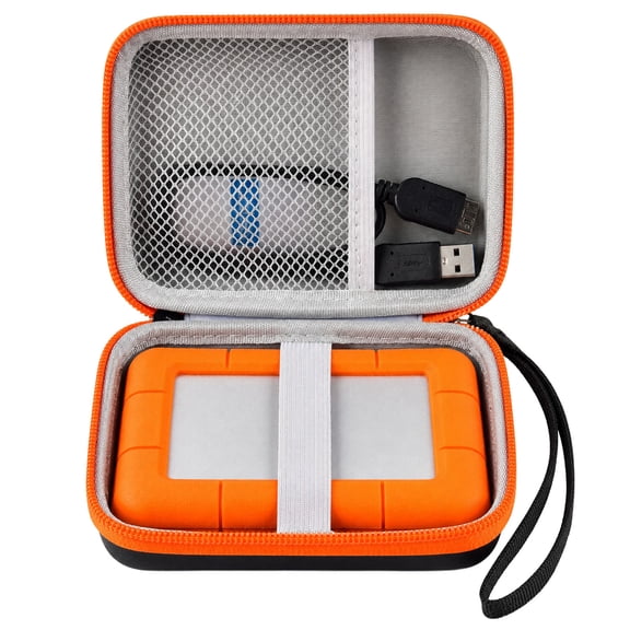 Katia Hard Drive Protective Storage Case for LaCie Rugged Mini External Hard Drive, USB Cable SD Cards-Box Only