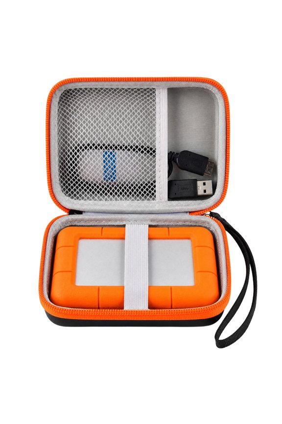 Hard Drive Protective Storage Case for LaCie Rugged Mini External Hard Drive, USB Cable SD Cards-Box Only