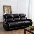 thumbnail image 1 of Katie Leather Recliner Sofa - Manual Recliner Sofa Couch - Home Theater Seating for Big Man, lazy boy recliners, Living Room Sofa Recliners, Air Leather, Espresso, 1 of 20