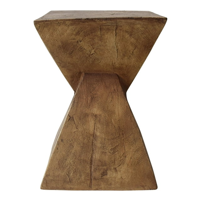 Katie Outdoor Lightweight Concrete Accent Table, Natural