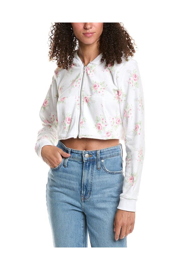 womens Dylan Zip Crop Hoodie, m