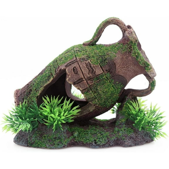 Katieovy Ancient Greek Leaning Vase Fish Tank Decorations Accessories,Rock Broken Barrel Fish Hiding Cave for Aquarium Decor