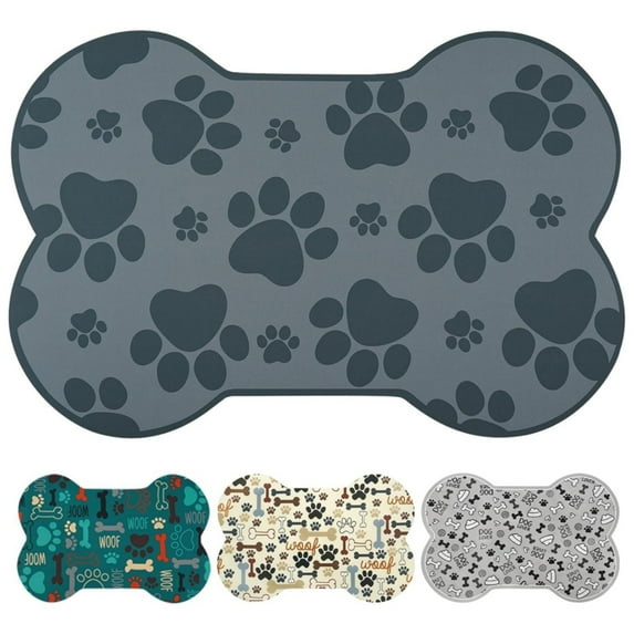 Katieovy Dog Food Mats,Absorbent Dog Mat for Food and Water Feeding,12"x19"