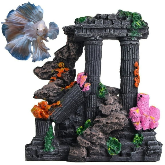 Katieovy Fish Tank Decorations Accessories with Plants and Coral,Color Coral Reef Aquarium Decor for Fish Cave Hideout