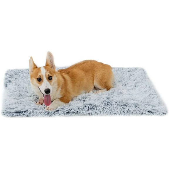 Katieovy Fluffy Fleece Pet Dog Bed Blankets,32 * 22" Fuzzy Reversible Sherpa Blanket,Washable Plush Dog Crate Beds,Gray