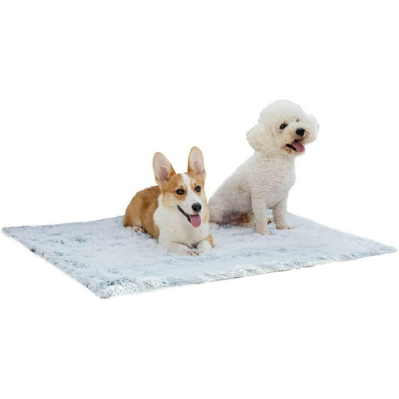 Katieovy Fluffy Fleece Pet Dog Bed Blankets,40 * 32" Plush Dog Crate Beds,Washable Fuzzy Reversible Sherpa Blanket,Gray