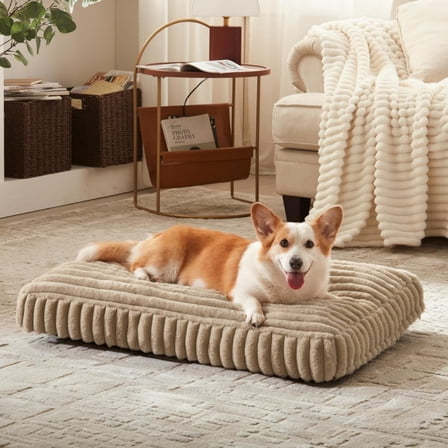 Katieovy Orthopedic Dog Bed for Large Dogs,30*20 inch Large Dog Beds,Washable Dog Beds with Non-Slip Bottom,Khaki