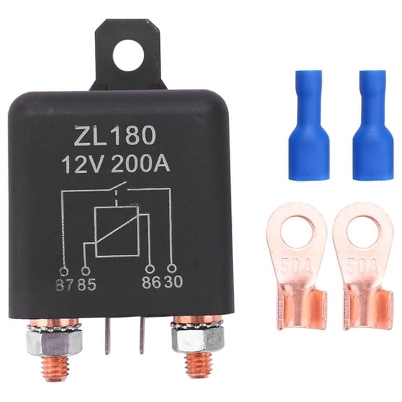 Katigan 12V 200A Relay Car Truck Engine Automobile Boat Car Starter Heavy Duty Split Charging ZL180 with 2 Pin Footprint + 2 Terminal - [1 Set]