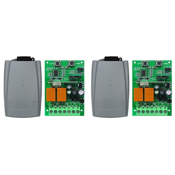 Katigan 2-Channel WiFi + RF Garage Gate Remote Control Switch, Tuya/Smart Life, 433MHz Rolling Code, 12V/24V Receiver