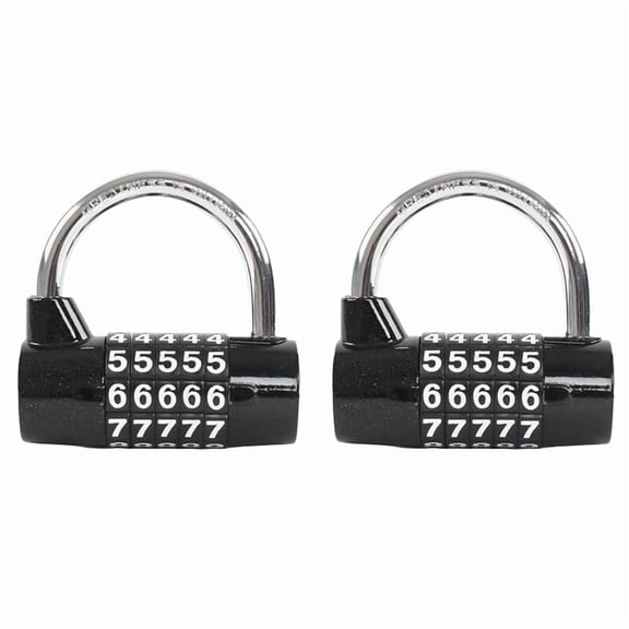 Katigan 2-Pack 5-Digit U-Shaped Padlock for Gym Lockers, Metal Zinc Alloy Security Lock