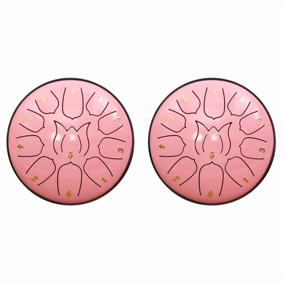 Katigan 2-Pack Pink 10-Inch 11-Tone Ethereal Drum for Relaxation