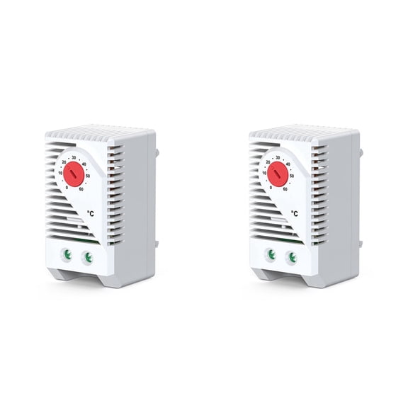 Katigan 2-Pack Temperature Controller Mechanical Switch NO NC 0-60C Cabinet Thermostat and Humidity Control AC 250V 10A