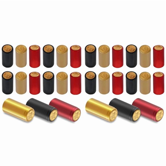 Katigan 3-Color PVC Wine Capsule Shrink Caps, 30mm Diameter x 60mm Height, 300 Pack Shrink Film