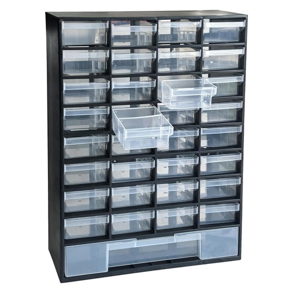 Katigan 33-Drawer Plastic Small Parts Organizer with Detachable Dividers for Hardware, Beads, and Crafts