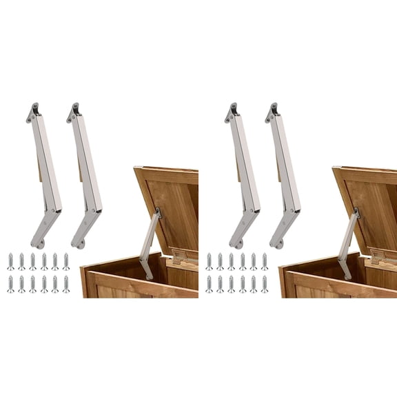 Katigan 4 Pack 150N Gas Strut Hinges for Heavy Lids - Slow Close Hydraulic Damping for Tool Boxes, Benches, Chests