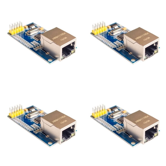 Katigan 4-Pack W5500 Ethernet TCP/IP Module for Arduino STM32, SPI Interface, 3.3V/5V, Blue