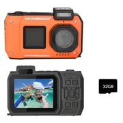 Katigan 4K Underwater Camera 33 FT Waterproof Camera with Dual Screens Selfie 48MP Autofocus Digital Camera for Snorkeling