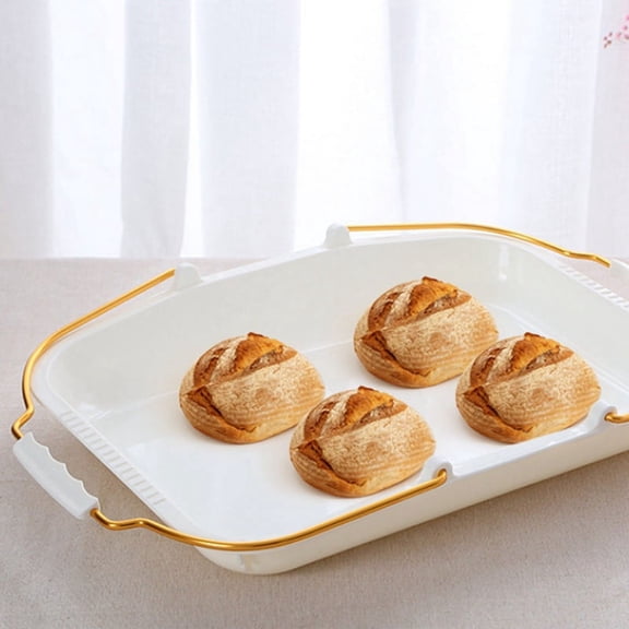 Katigan Bread Serving Trays Bakery Bread Tray with Handles Bakery Supplies Bread Container Tray for Bread Shopping 1PCS