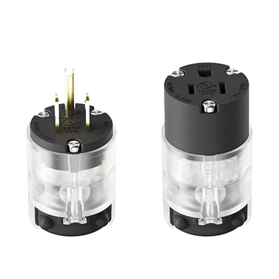 Katigan Lighted Straight Blade Electrical Plug and Connector Set,15A 125 Volt NEMA 5-15P NEMA 5-15R 2 Pole 3 Wire Grounding(US)
