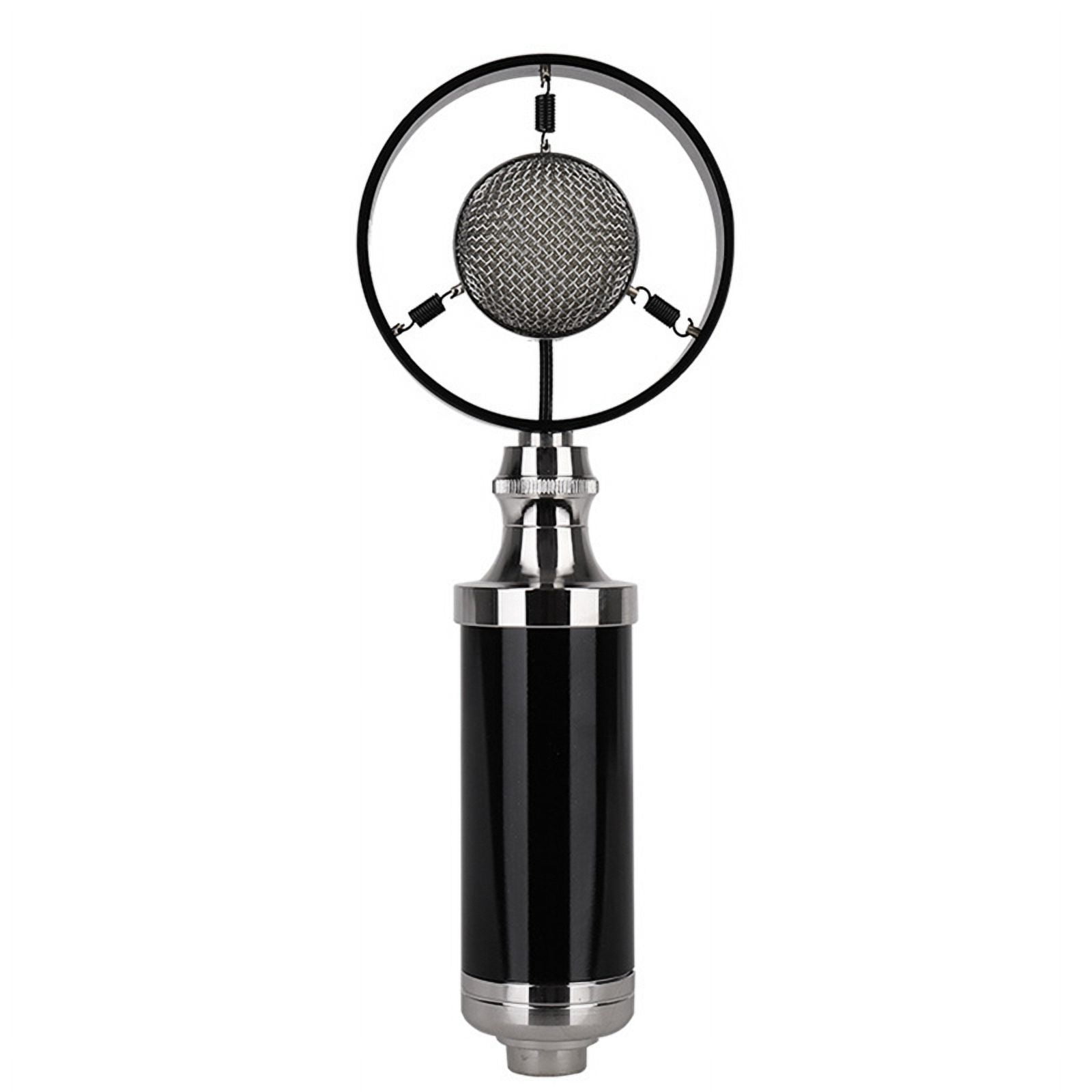 Katigan Professional Condenser Wired Vintage Recording Studio Microphone for Live Broadcast Black