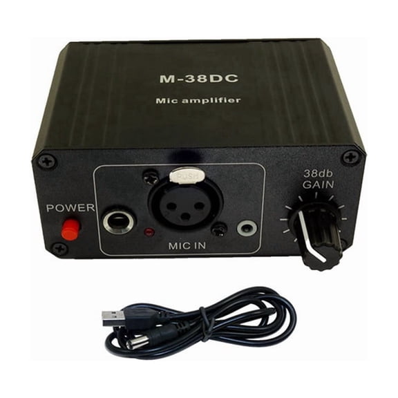 Katigan Protable Microphone Preamp High Gain 48V Phantom Power XLR Output Mic Preamplifier for Dynamic and Condenser Microphone