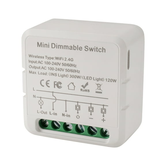 Katigan Tuya WiFi Smart Dimmers Switch Module Supports 2 Way Control LED Lights Dimmable Switch Work with for Alexa Google Home