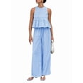 thumbnail image 1 of Katigan Women'S 2 Piece Gingham Set Summer Outfits Ruffle Tank Top and Wide Leg Pants Matching Lounge Set Blue L, 1 of 8