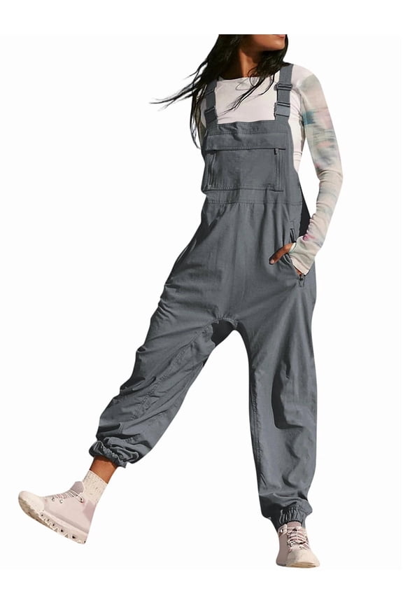 Women'S Casual Corduroy Overalls Sleeveless Adjustable Straps Jumpsuits for Women with Pockets Gray XXL