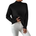thumbnail image 1 of Katigan Women'S Seamless Sweater Ready to Wear Long Sleeve Knitted Pullover Tops Black XL, 1 of 6