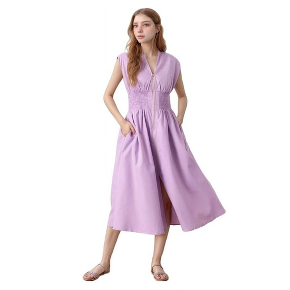 Womens Summer Casual Dress Powder L