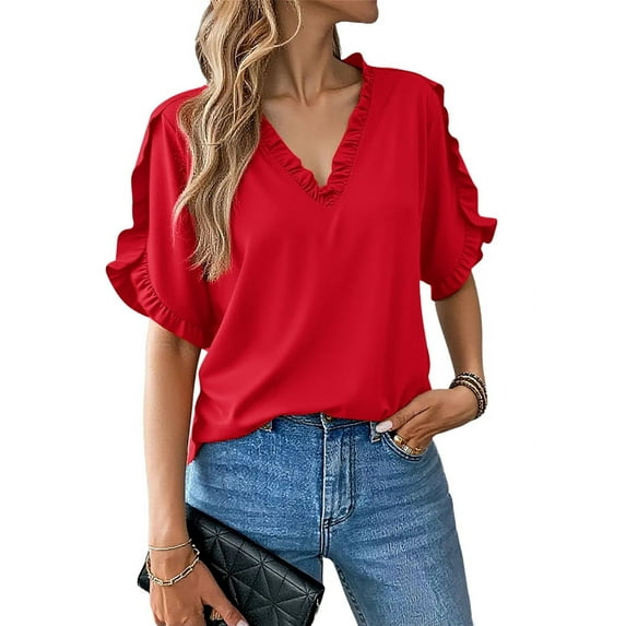 Womens Summer Tops Red XL