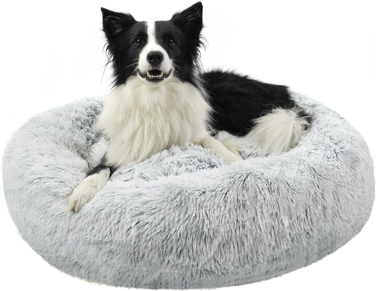 Katinyos 36'' Calming Dog Bed, AntiSlip, Machine Washable, Plush Faux