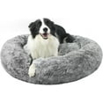 Katinyos Calming Dog Bed for Large Dogs, 36 inches Donut Dog Bed with