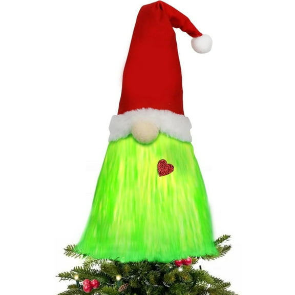 Katinyos Green Christmas Tree Topper with Lights,Tree Topper Lighted Unique Tree Toppers Christmas Decorations